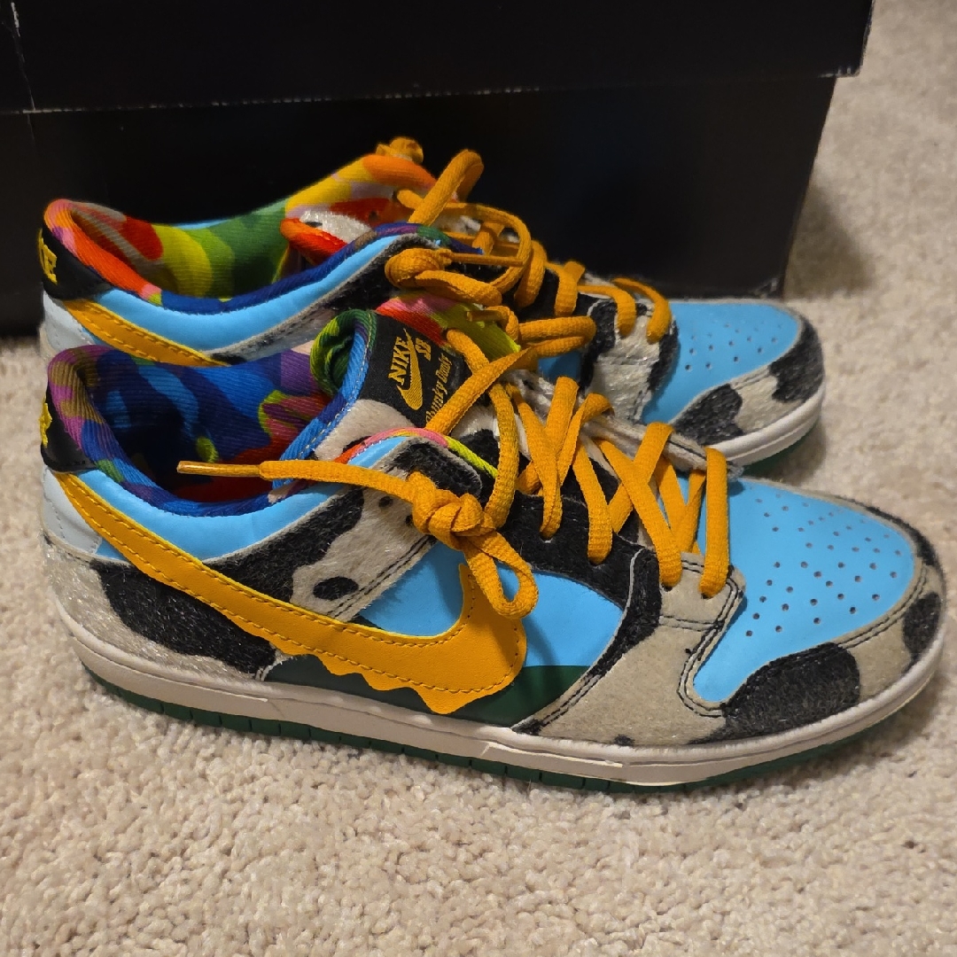 Nike Mens Ben & Jerry Sb Chunky Dunky Dunks Cow Print Colorful Size 8